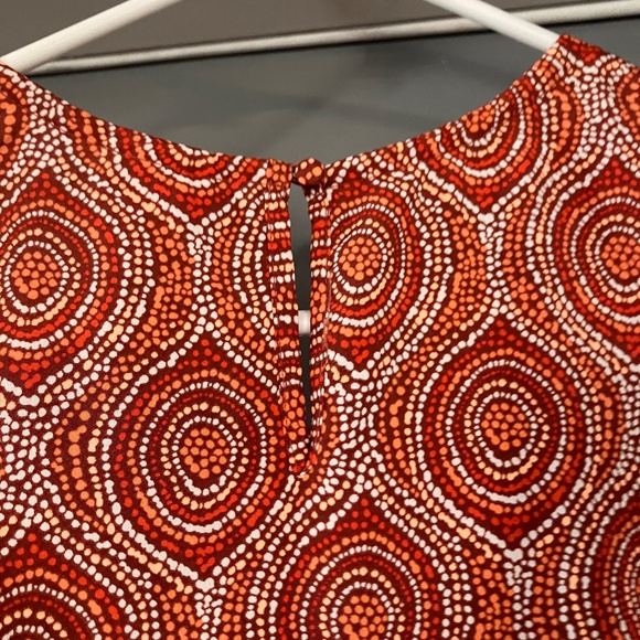 Sleeveless Merona Blouse - Patterned Orange and Red, Women's Size S - Picture 3 of 4